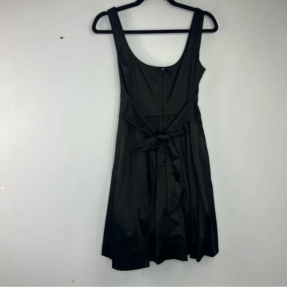 Y2K Tweeze Size 7 Black Satin Empire Waist Square Neck Dress TT1 - Picture 5 of 7